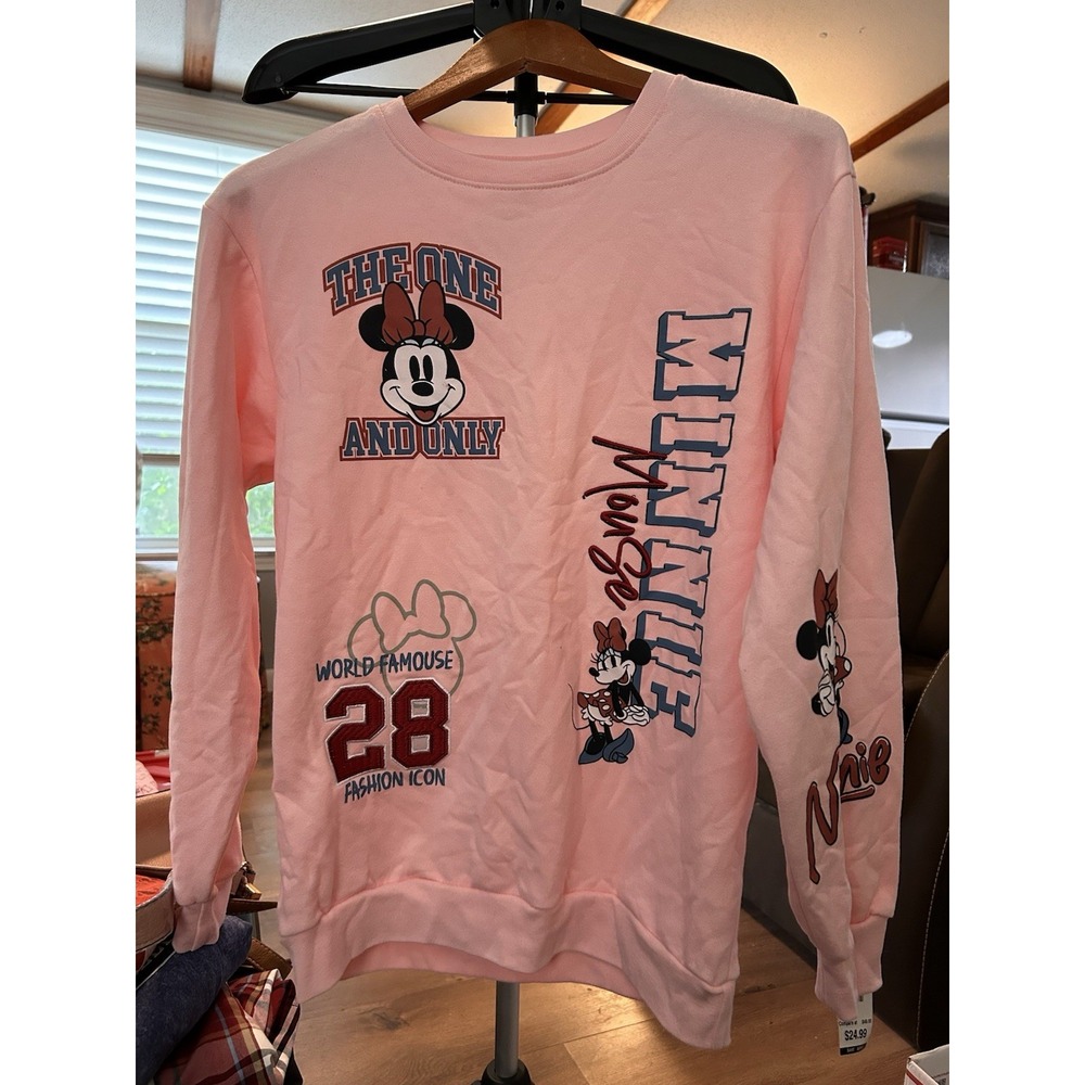 NWT Long Sleeve Thin Sweatshirt Pink‎ Minnie Mouse